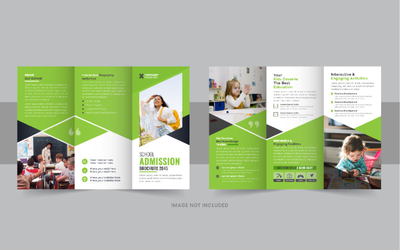 Creative Kids back to school admission or Education trifold brochure template layout Corporate Identity