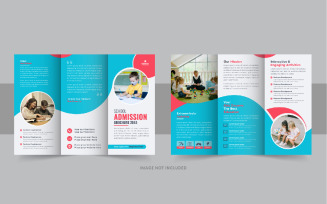 Creative Kids back to school admission or Education trifold brochure template