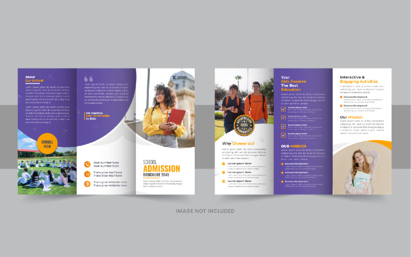 Creative Kids back to school admission or Education trifold brochure Corporate Identity