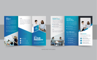 Healthcare or medical service trifold brochure template design