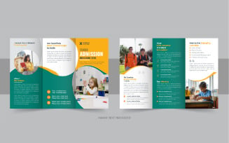 Kids back to school admission or Education trifold brochure design template, Back To School Brochure