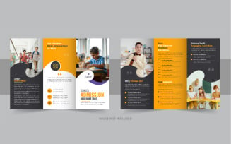 Kids back to school admission or Education trifold brochure design template layout
