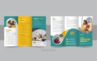 Kids back to school admission or Education trifold brochure layout, Back To School Brochure