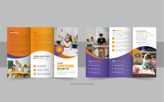 Modern Kids back to school admission or Education trifold brochure design layout