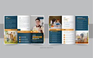 Modern Kids back to school admission or Education trifold brochure template layout