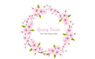 Spring Sakura branch background Vector illustration. Pink Cherry blossom