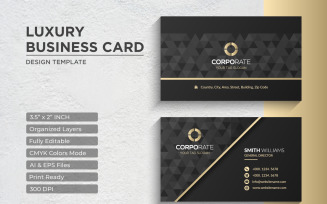 Luxury Golden Business Card Design - Corporate Identity Template V.035