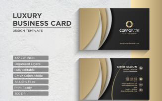 Luxury Golden Business Card Design - Corporate Identity Template V.036