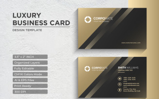 Luxury Golden Business Card Design - Corporate Identity Template V.038