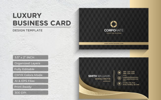 Luxury Golden Business Card Design - Corporate Identity Template V.049