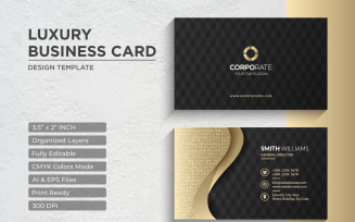 Luxury Golden Business Card Design - Corporate Identity Template V.050