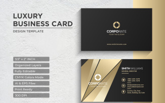 Luxury Golden Business Card Design - Corporate Identity Template V.051