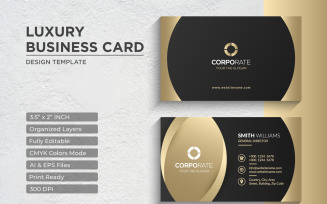 Luxury Golden Business Card Design - Corporate Identity Template V.052