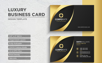 Luxury Golden Business Card Design - Corporate Identity Template V.053