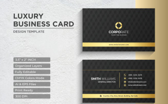 Luxury Golden Business Card Design - Corporate Identity Template V.054