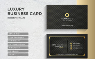 Luxury Golden Business Card Design - Corporate Identity Template V.056