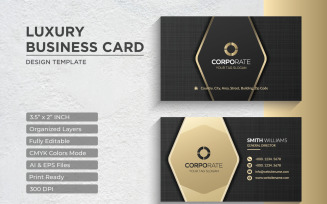 Luxury Golden Business Card Design - Corporate Identity Template V.057