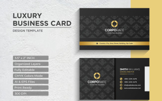 Luxury Golden Business Card Design - Corporate Identity Template V.060
