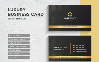 Luxury Golden Business Card Design - Corporate Identity Template V.061