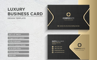 Luxury Golden Business Card Design - Corporate Identity Template V.064