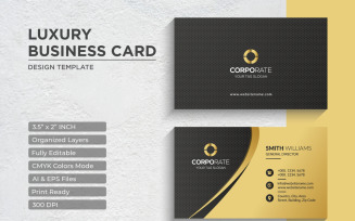Luxury Golden Business Card Design - Corporate Identity Template V.065