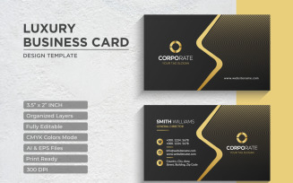 Luxury Golden Business Card Design - Corporate Identity Template V.066