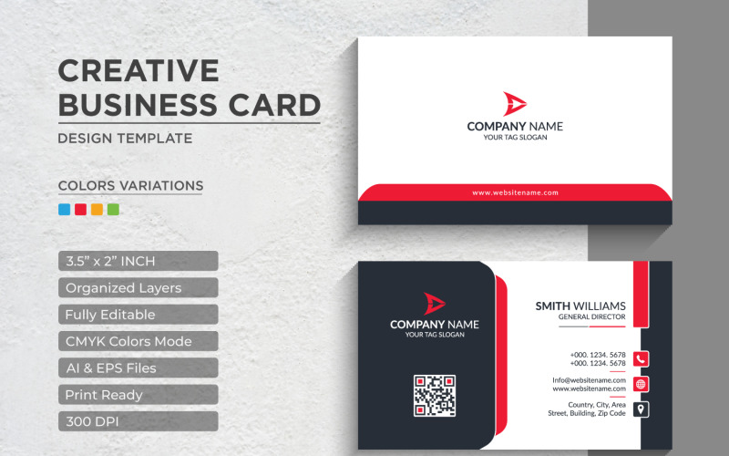 Modern and Creative Business Card Design - Corporate Identity Template V.045