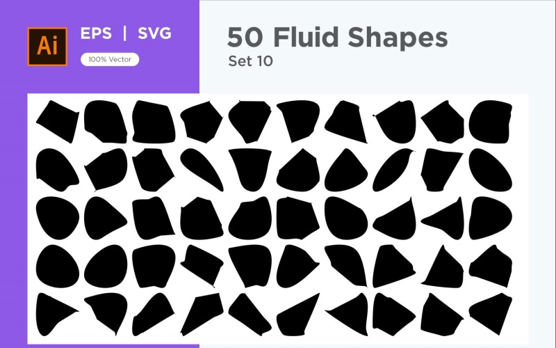 Abstract Fluid Shape 50 Set Vol 10 Vector Graphic
