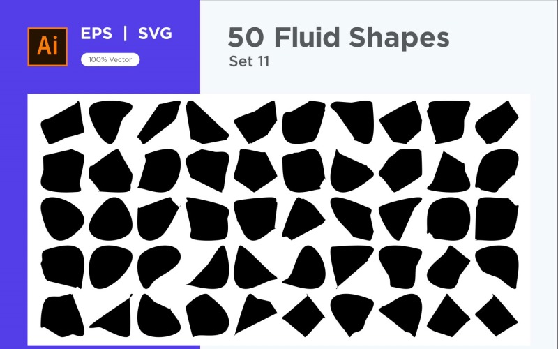 Abstract Fluid Shape 50 Set Vol 11 Vector Graphic