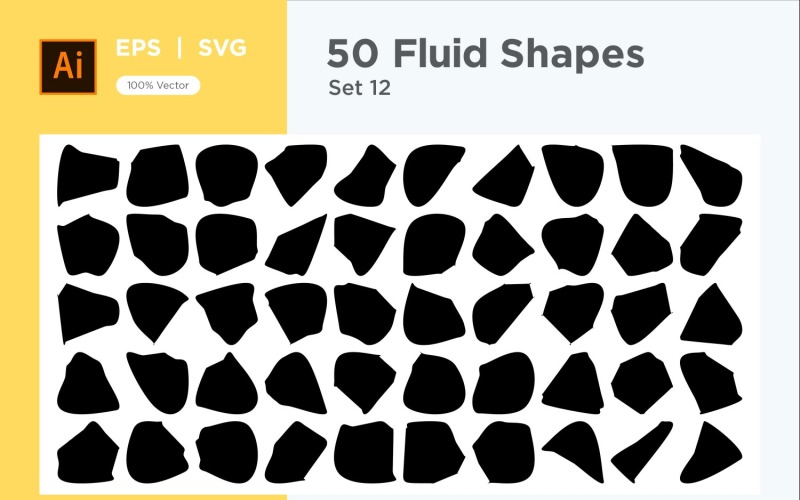 Abstract Fluid Shape 50 Set Vol 12 Vector Graphic