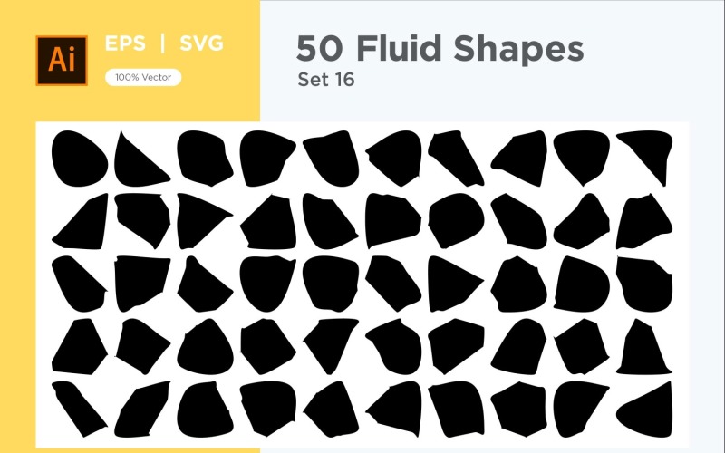 Abstract Fluid Shape 50 Set Vol 16 Vector Graphic