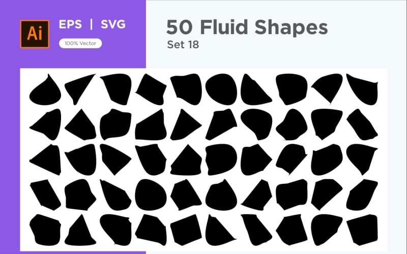 Abstract Fluid Shape 50 Set Vol 18 Vector Graphic
