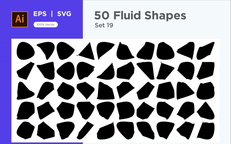 Abstract Fluid Shape 50 Set Vol 19 Vector Graphic