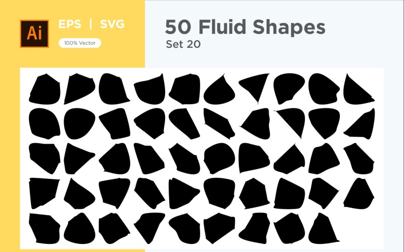 Abstract Fluid Shape 50 Set Vol 20 Vector Graphic