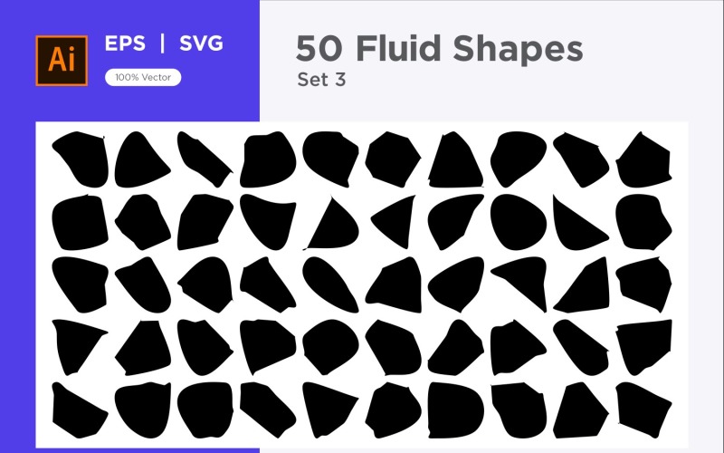 Abstract Fluid Shape 50 Set Vol 3 Vector Graphic