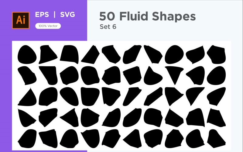 Abstract Fluid Shape 50 Set Vol 6 Vector Graphic