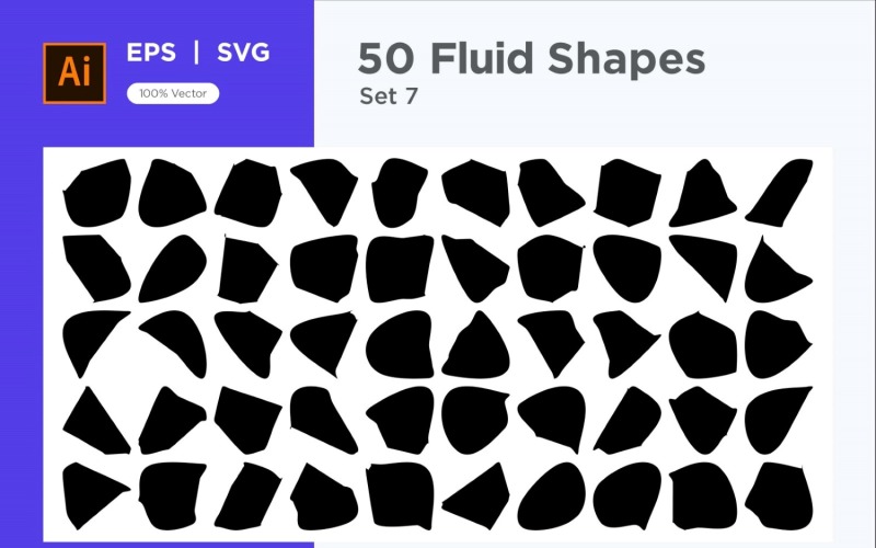 Abstract Fluid Shape 50 Set Vol 7 Vector Graphic