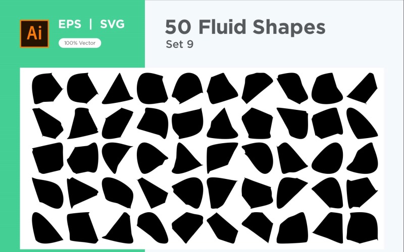 Abstract Fluid Shape 50 Set Vol 9 Vector Graphic