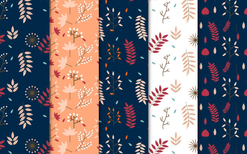 Creative leaf and flower pattern bundle Pattern