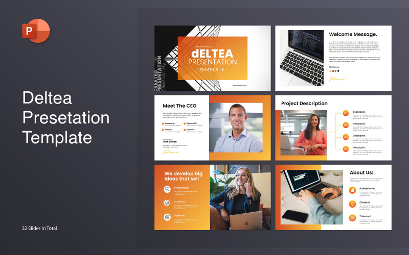 Deltea Corporate Presentation Template PowerPoint Template