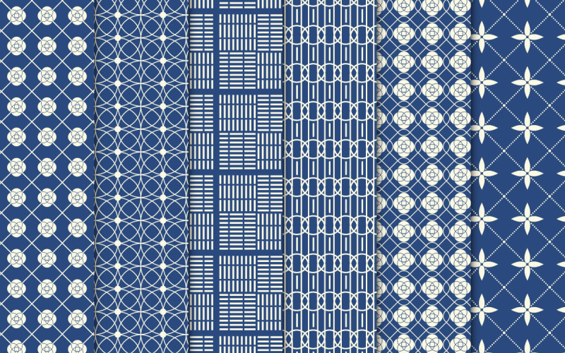 Geometric fabric pattern background set Pattern