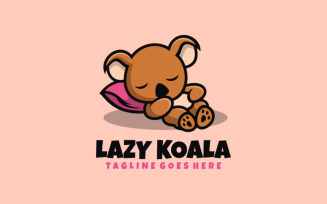 Lazy Koala Mascot Cartoon Logo