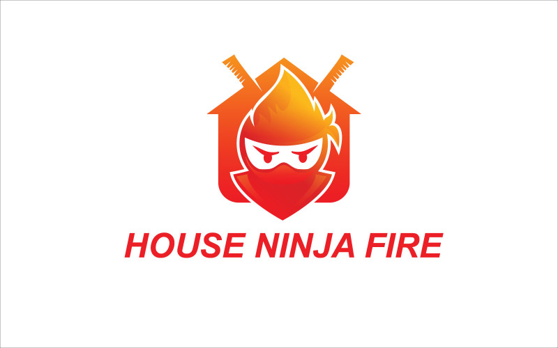 Logo House Ninja Fire Modern Logo Template