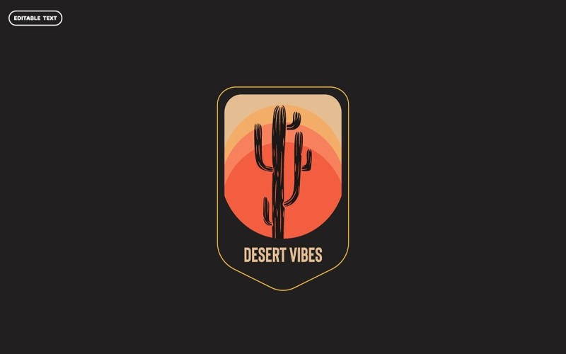 Vector Desert Badge Vintage Logo Logo Template