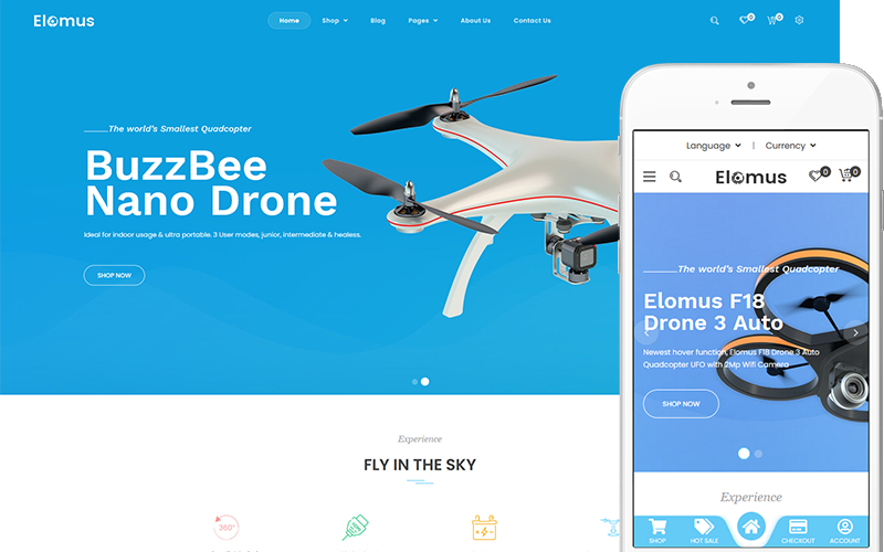 Elomus - Theme for Drone, Quadcopter Shop WooCommerce Theme