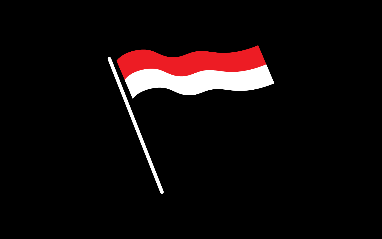 bandera, de, indonesia, rojo y blanco, vector, ilustración