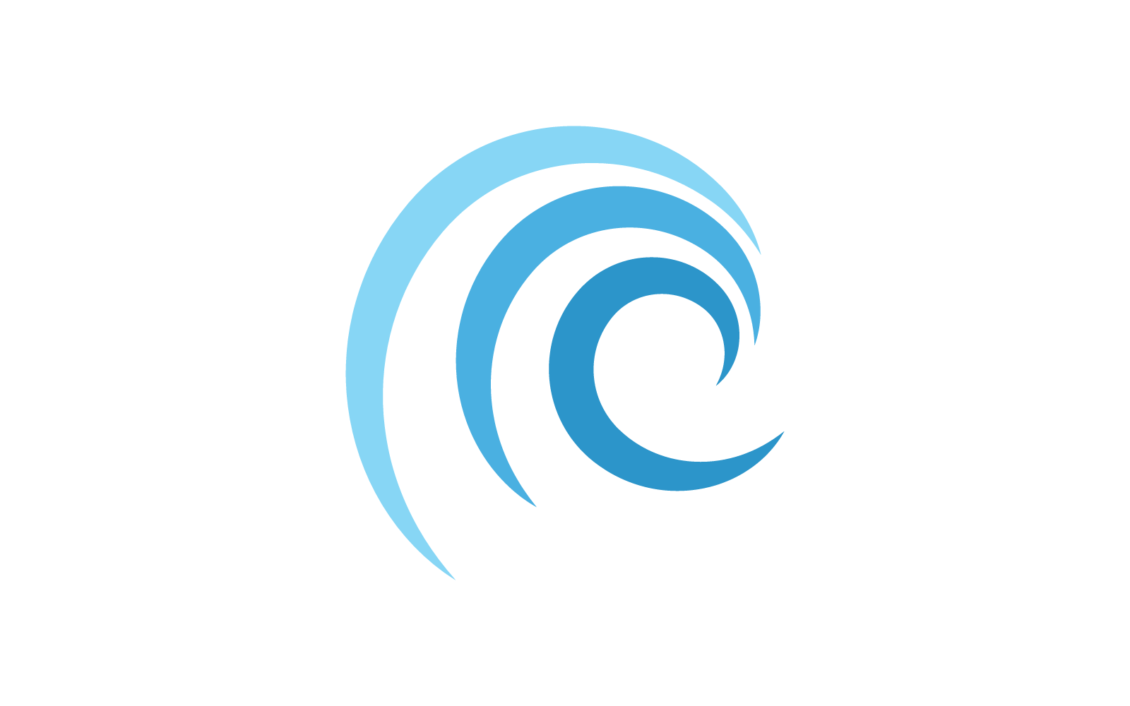 Circle Water Wave illustration logo vector flat design