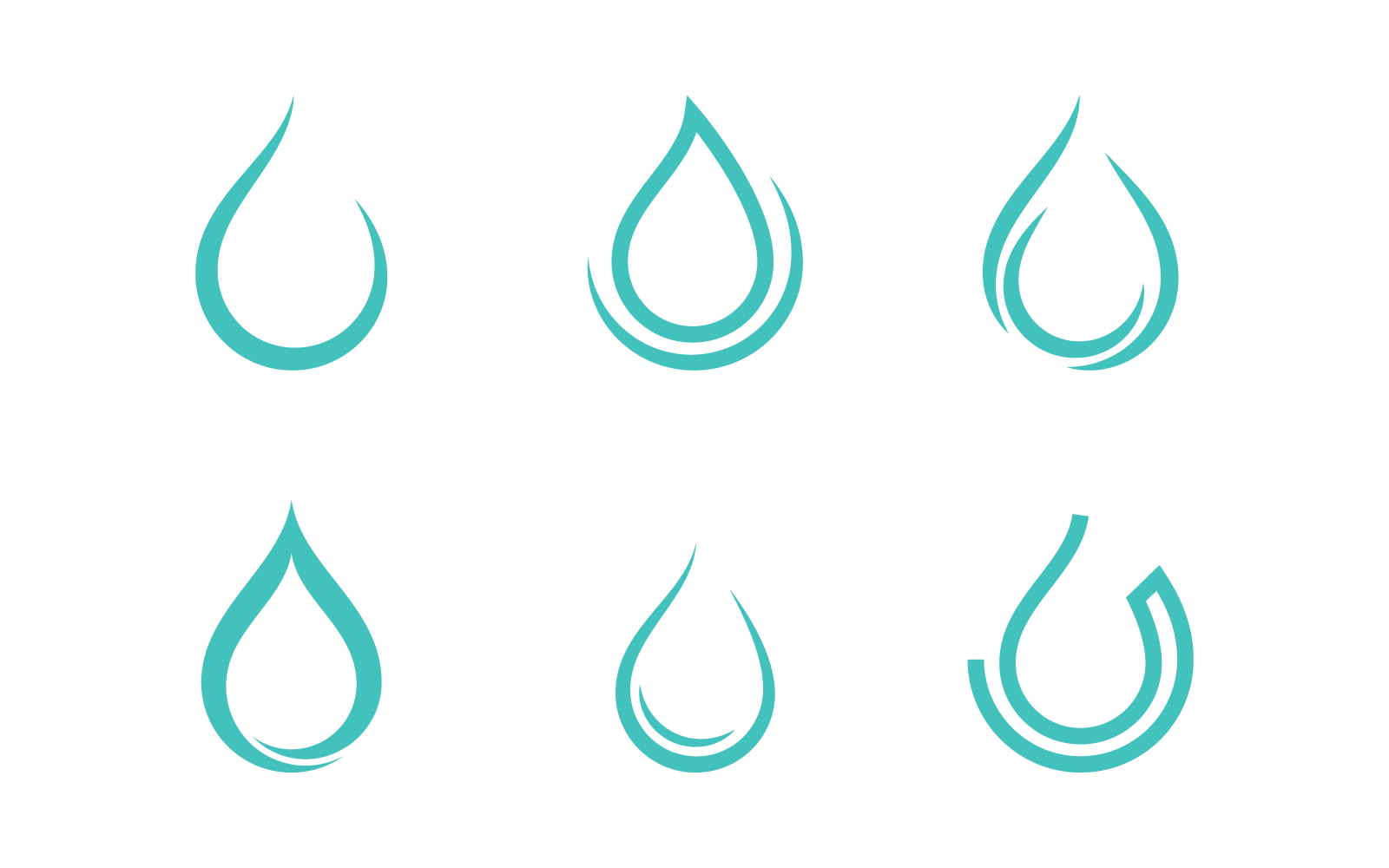 Conjunto de design de vetor de logotipo de ilustração de gota d'água