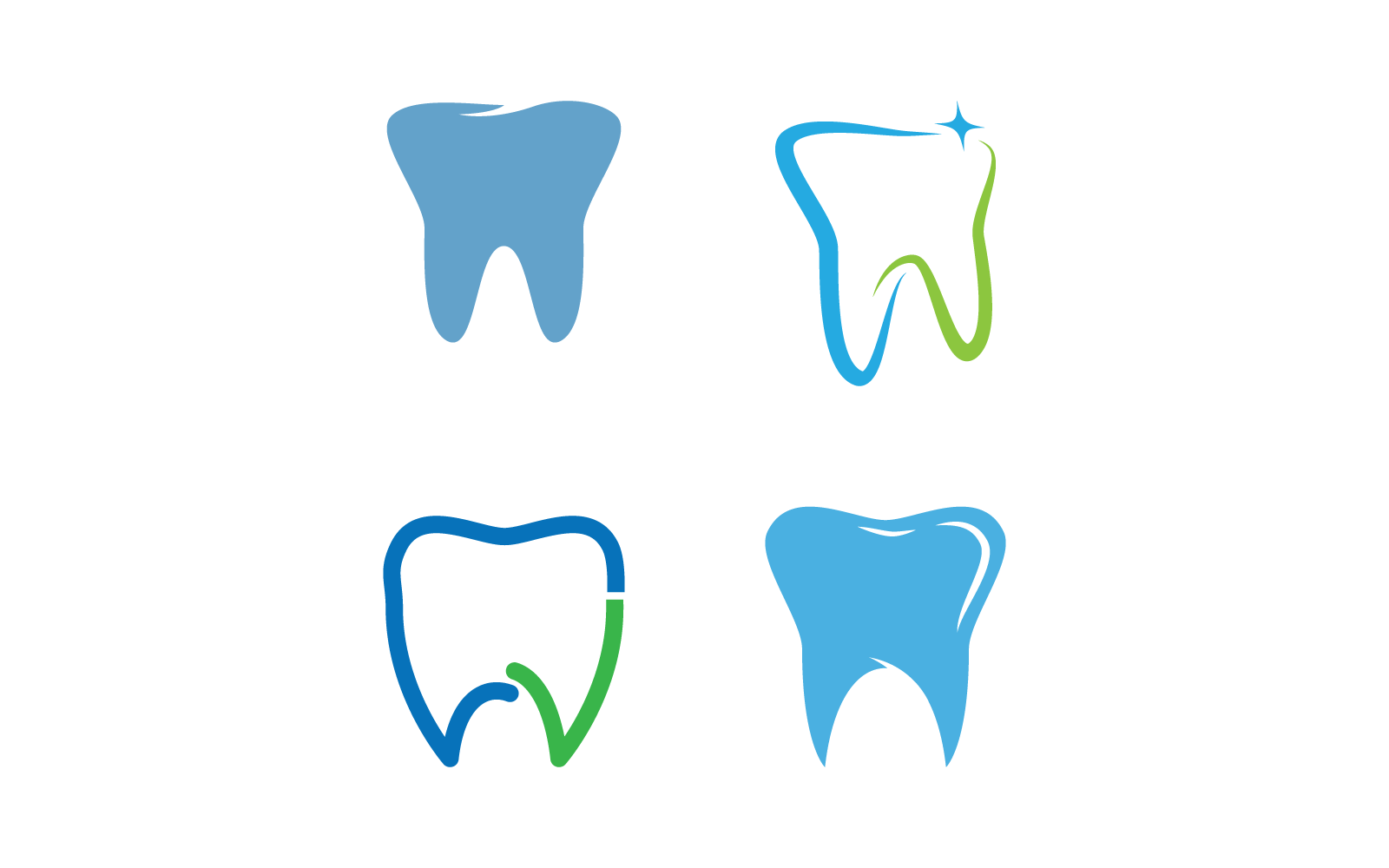 Ensemble de modèle de logo dentaire vector illustration design plat