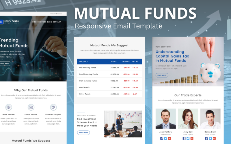 Mutual Fund – Multipurpose Responsive Email Template Newsletter Template